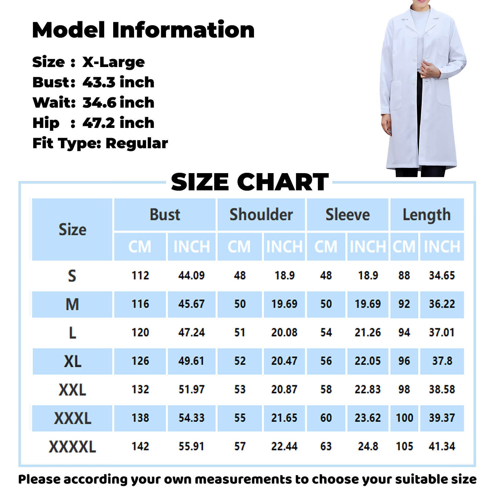 معطف المختبر الأبيض للنساء وال - مراجعة Medical Lab Gown وسعره